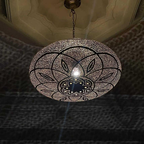 Handcrafted Moroccan Brass Pendant Light - Boho Elegance (PL 1081)